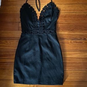 Missguided Black Halter dress